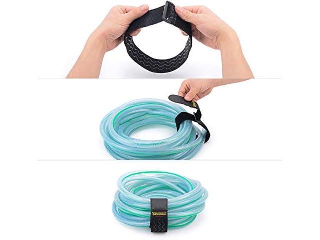 Trilancer Elastic Cinch Straps with Anti-Slip Strips, 2 x 18(8 Pack) Hook and Loop Storage Straps with Buckle, Bundling Straps for Extension Cords,...