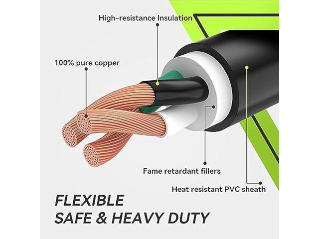 RVMATE 3 Prong Dryer/EV Extension Cord 10 Feet, 30 Amp NEMA 10-30P to 10-30R 125V/250V Waterproof PVC Jacket, Perfect for Dryer Power Extension and...