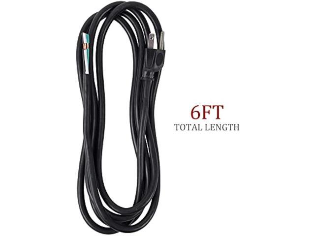 GREATIDE Industries Inc 3-Wire Appliance and Power Tool Cord, 6 ft, 14 AWG, 15A/125V AC, 1875w, Black, 2pack