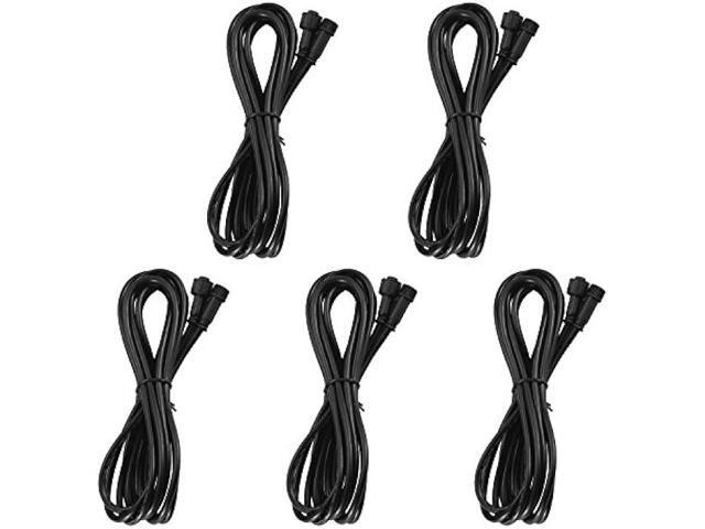 QACA 5PCS 9.84ft 3m Extension Cable Wire Cord with Male and Female 2Pin Connectors at Both Ends for Single Color LED Deck Lights