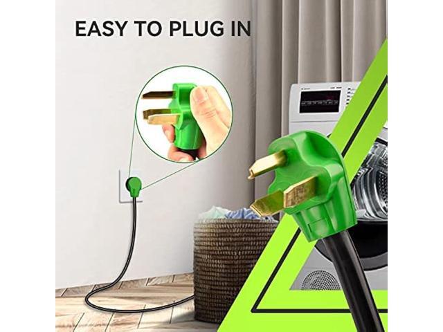 RVMATE 3 Prong Dryer/EV Extension Cord 10 Feet, 30 Amp NEMA 10-30P to 10-30R 125V/250V Waterproof PVC Jacket, Perfect for Dryer Power Extension and...