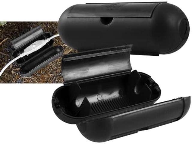 UltraPro Outdoor Extension Cord Safety Cover, Weather Resistant, Protect Outdoor Outlet, Christmas Holiday Decoration Light, 2 Pack, 66148 Black