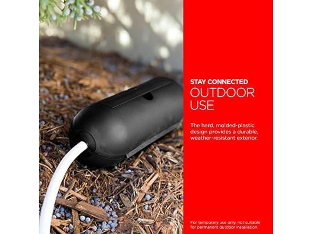 UltraPro Outdoor Extension Cord Safety Cover, Weather Resistant, Protect Outdoor Outlet, Christmas Holiday Decoration Light, 2 Pack, 66148 Black