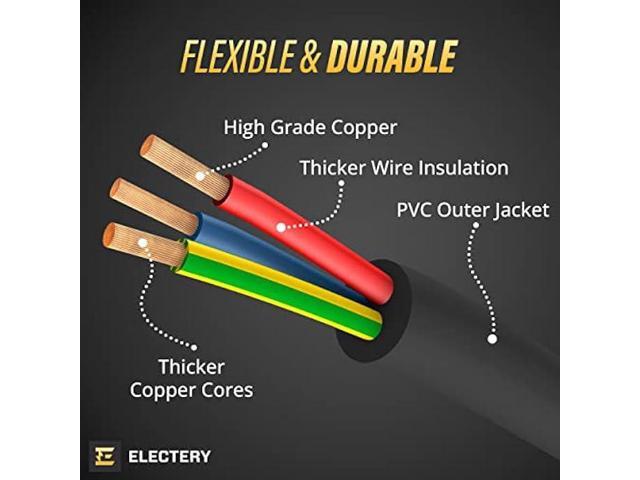Indoor/Outdoor Extension Cord with 3 Outlets - 40 Ft Multi-Outlet 1625W Wire, 16/3 SJTW Grounded Plug - for Outside & Indoor Use, Waterproof &...
