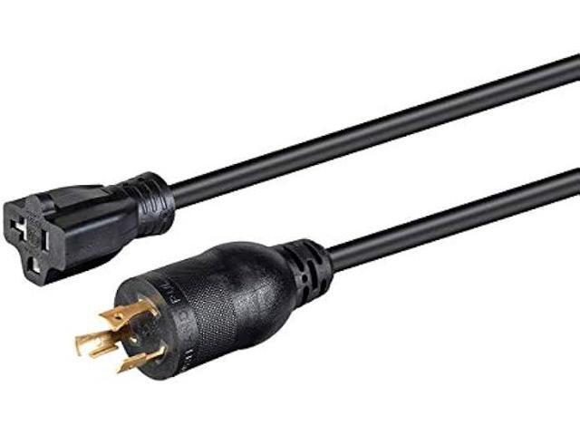Monoprice Heavy Duty Extension Cord - 2 Feet - Black Locking Connector - NEMA L5-20P to NEMA 5-15/20R, 12AWG, 20A, Sjtw, 125V