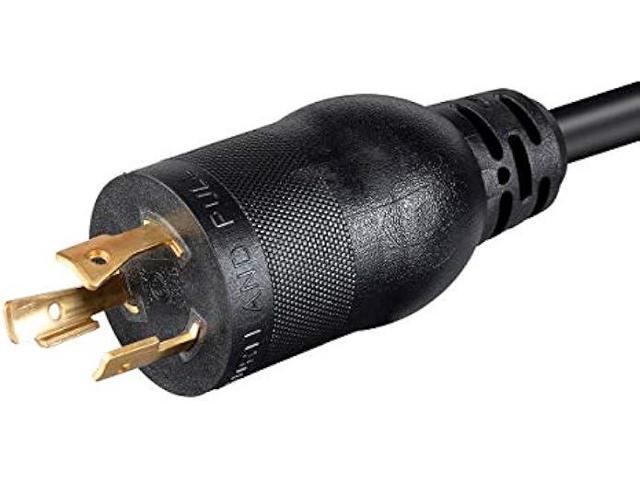 Monoprice Heavy Duty Extension Cord - 2 Feet - Black Locking Connector - NEMA L5-20P to NEMA 5-15/20R, 12AWG, 20A, Sjtw, 125V