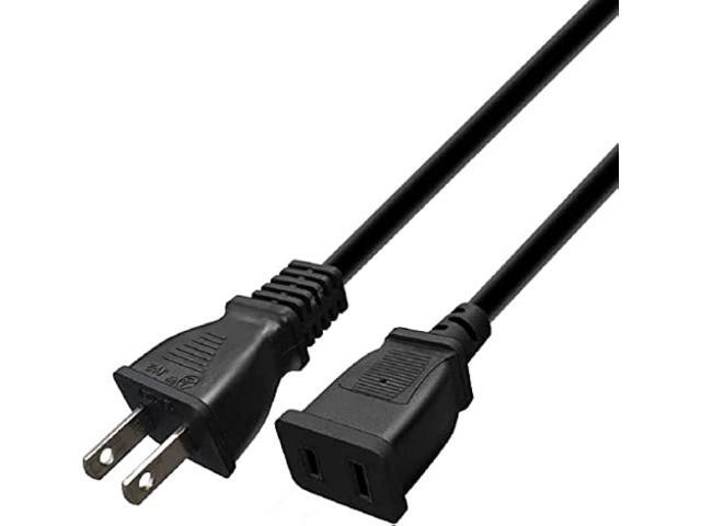 Toptekits (16.4ft/5m) USA Outlet Saver Power Extension Cord Cable 125V 10A 2-Prong 2 Outlets for NEMA 5-15P to NEMA 5-15R,Nice Extension (16.4ft/5m)