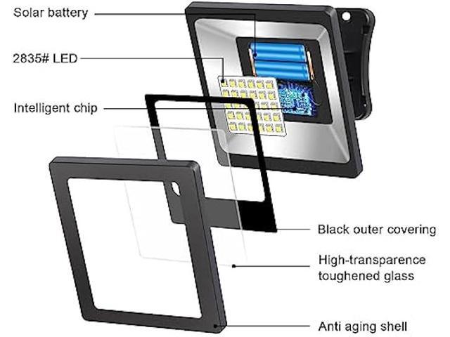 Solar Outdoor Lights Garden LED Flood Lights with Extension Cable Dusk to Dawn Security Waterproof Landscape Lighting for Barn,Ceiling Porch, Cabin...