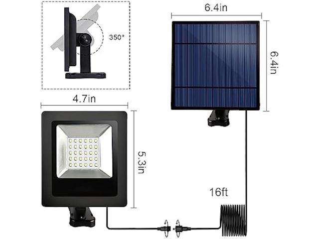 Solar Outdoor Lights Garden LED Flood Lights with Extension Cable Dusk to Dawn Security Waterproof Landscape Lighting for Barn,Ceiling Porch, Cabin...