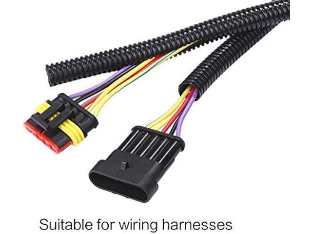Alex Tech 25ft 1/2 inch Split Wire Loom Tubing Wire Conduit Black