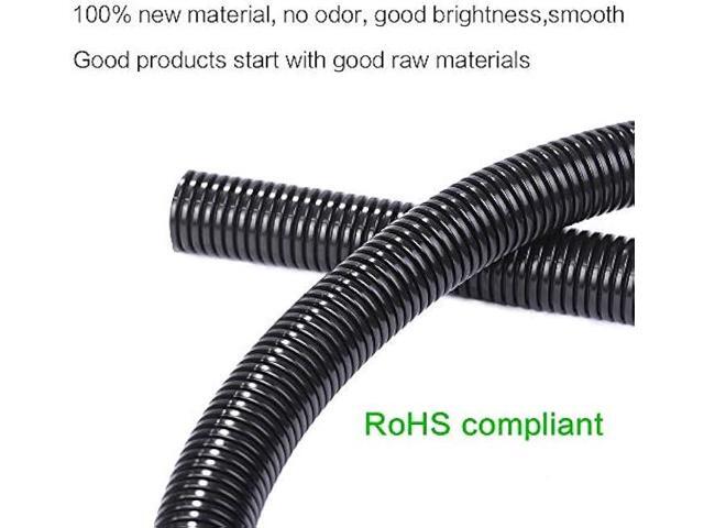 Alex Tech 25ft 1/2 inch Split Wire Loom Tubing Wire Conduit Black
