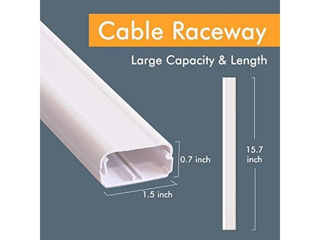 TV Cord Cover Cable Raceway on Wall,31.5 inch Cable Management System for Cord Cable Concealer,Printable White Cable Cover Channel for Wall Mounted...