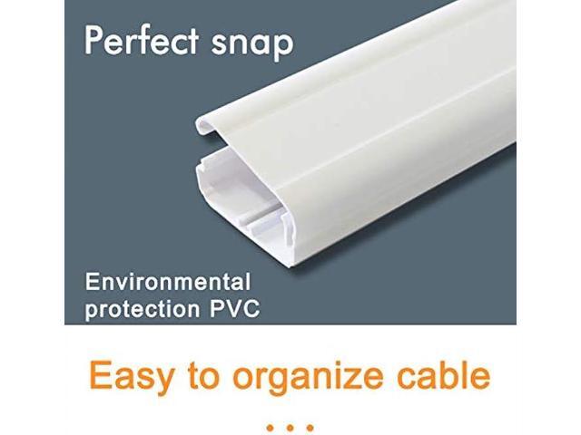 TV Cord Cover Cable Raceway on Wall,31.5 inch Cable Management System for Cord Cable Concealer,Printable White Cable Cover Channel for Wall Mounted...