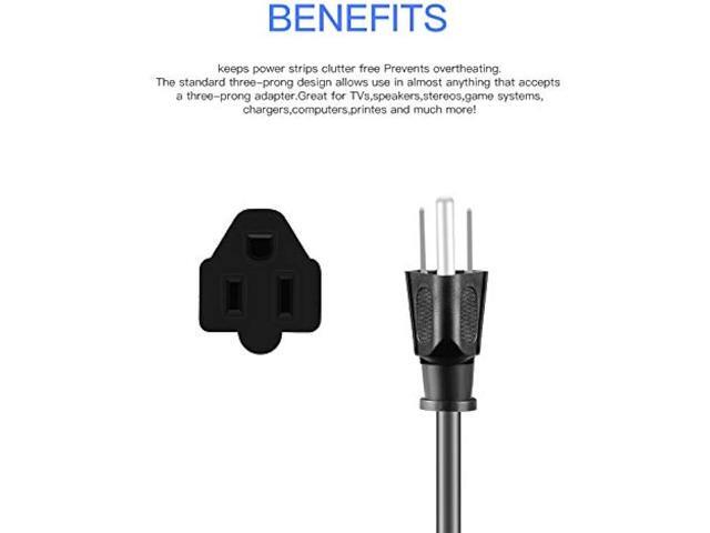 KMC Power Extension Cord 10-Pack, Outlet Saver, 16AWG 3 Prong, 1-Foot Cord