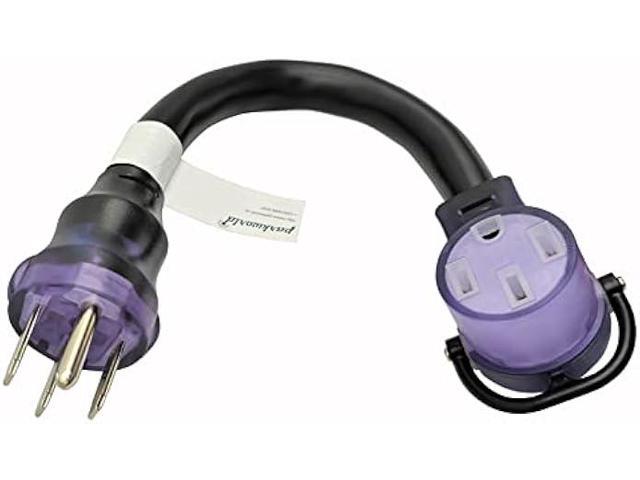 Parkworld RV/EV 50A Extension Cord, NEMA 14-50 Extension Cord, NEMA 14-50P to 14-50R Straight Plug for Generator (1.5FT)