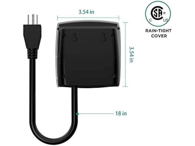 G-Homa Outdoor Mechanical 24 Hour Programmable Outlet, Waterproof Electrical Timer with Grounded Outlet, Plug in Switch with 18 Inch Extension...