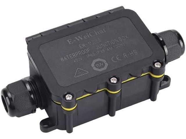 Junction Box Outdoor Waterproof IP68, 2Way M20, Electrical Boxes Extension Cord Repair kit Coaxial Underground Cable Connector 2PCS