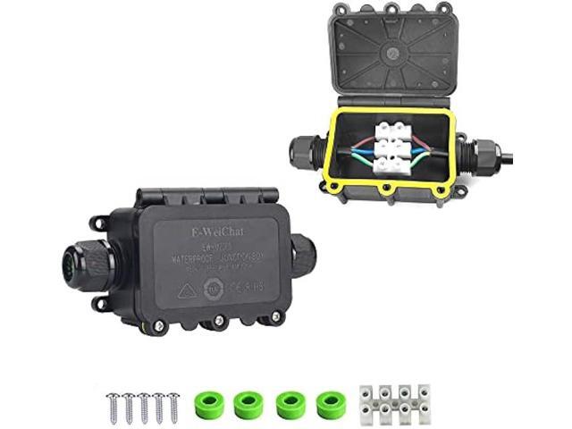 Junction Box Outdoor Waterproof IP68, 2Way M20, Electrical Boxes Extension Cord Repair kit Coaxial Underground Cable Connector 2PCS