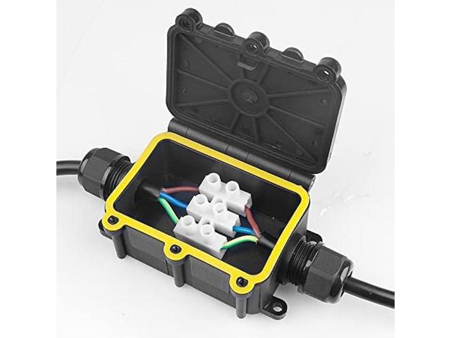 Junction Box Outdoor Waterproof IP68, 2Way M20, Electrical Boxes Extension Cord Repair kit Coaxial Underground Cable Connector 2PCS