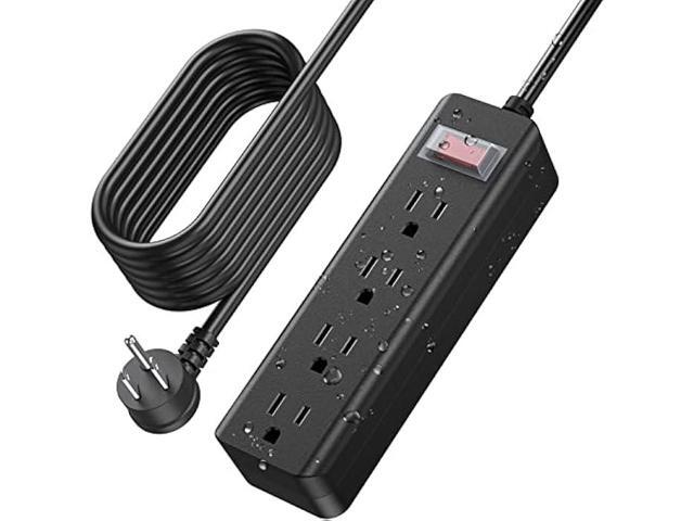 CCCEI Outdoor Waterproof 25 FT Flat Plug Extension Cord Power Strip,1500J Surge Protector Weatherproof Indoor Exterior Multiple Outlet, 25 Foot...