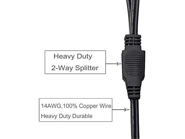 10FT 14AWG Battery Alligator Crocodile Clip to 2 SAE Connector Extension Cable,12V SAE Quick Release Adapter to Alligator Clips Quick Disconnect Cable