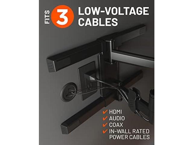 ECHOGEAR TV Cord Hider - 2.5 Mini in Wall Cable Management Kit Cord Concealer for Wall Mounted TVs - Easy 3-Step Install w/Locking Winged Grommets...