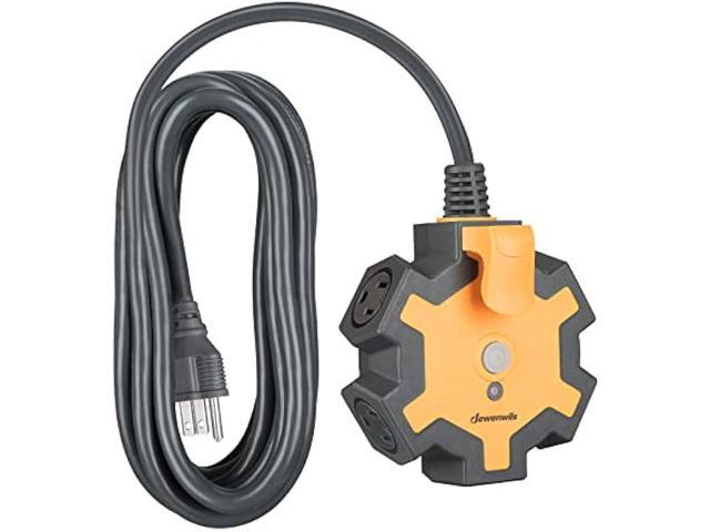 DEWENWILS Industrial Power Strip with 5-Outlet Power Hub, 15FT Heavy Duty Extension Cord for Garage, Workshop, 14/3 AWG SJTW, 15A Circuit Breaker,...