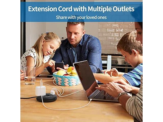Travel Power Strip, NTONPOWER Portable Charging Station 3 USB Without Surge Protector Short Extension Cord 15 inches Compact for Home, Office,...