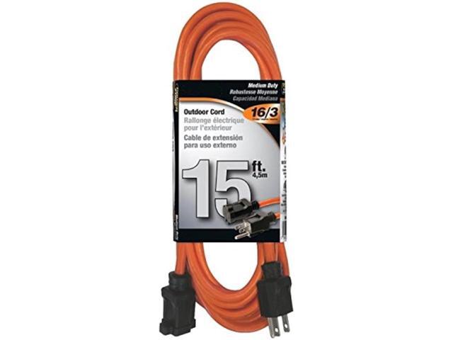 Rocky Mountain Cable Outdoor Extension Cord Orange 3 Prong - Heavy Duty Vinyl - 16/3 - Ultra flexible, Water resistant, flame retardant - Weather...