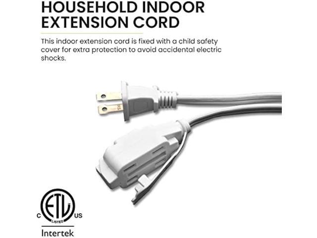 GoGreen Power (GG-24709) 16/2 9 Household Extension Cord, 3 Outlets, White, 9 Ft (Pack of 2)