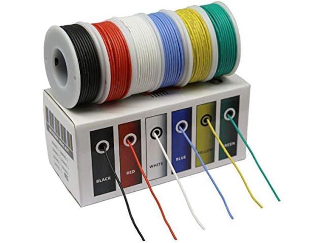 CBAZY Hook up Wire Kit (Stranded Wire Kit) 18 Gauge Flexible Silicone Rubber Electric Wire 6 Colors 16.4 feet Each 18 AWG