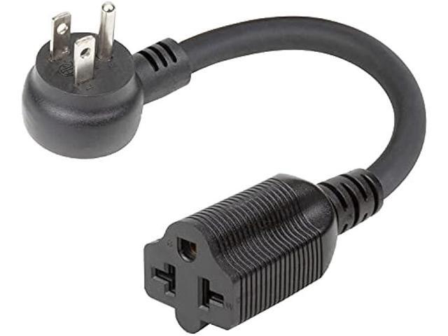 Angled [4-in-1] 12AWG 15 Amp Household Plug to 20 Amp T Blade Adapter Cable,5-15P to 5-20R,5-15P to 6-15R,5-15P to 6-20R, Four-in-One Adapter,15A...