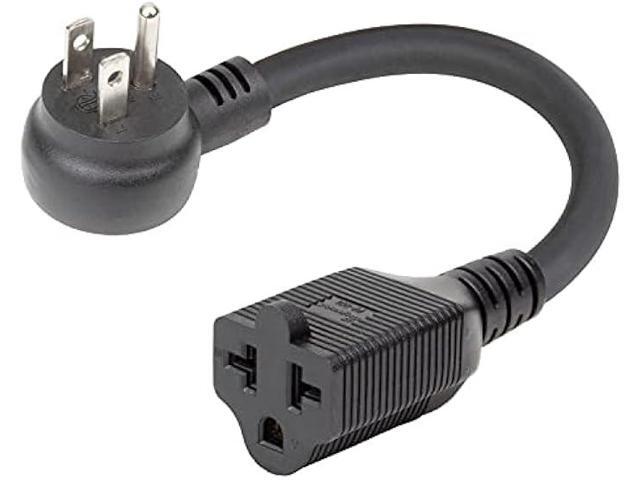 Angled [4-in-1] 12AWG 15 Amp Household Plug to 20 Amp T Blade Adapter Cable,5-15P to 5-20R,5-15P to 6-15R,5-15P to 6-20R, Four-in-One Adapter,15A...