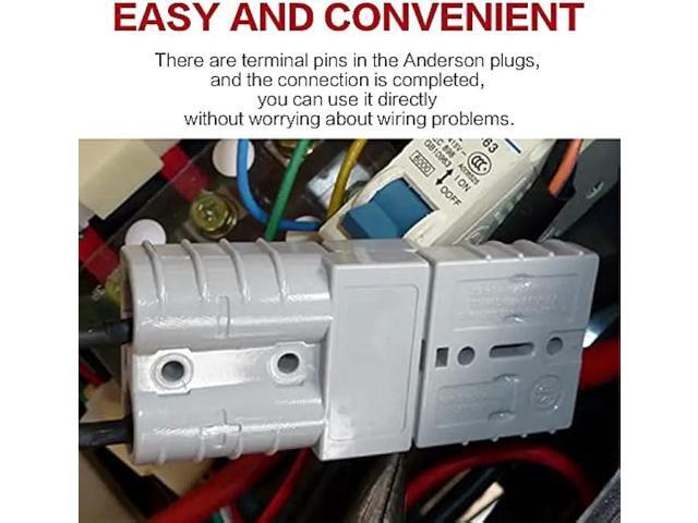 IZTOSS 175A Anderson Connector Plug with 6AWG Wire Battery Quick Connector Forklift Plug Wire Trailer Power Storage Power Harness One-to-One...