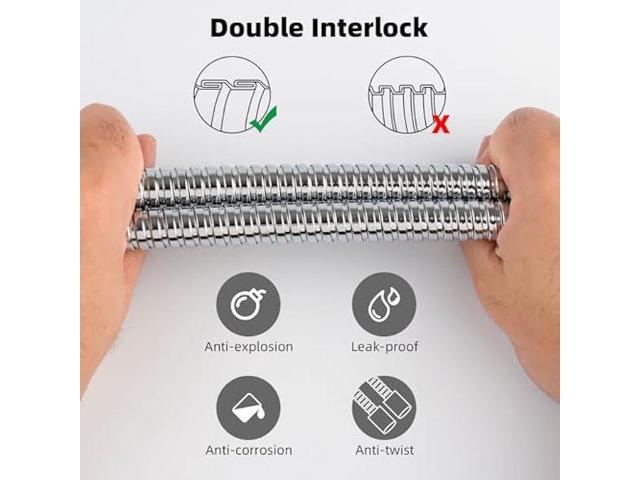 Hibbent All Metal Extra Long Shower Hose 119 inch(9.8 foot) Bathroom Handheld Shower Head Hose 3 meters Extension Replacement Part with Brass...