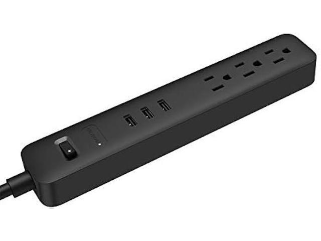 TP Quality 3 Outlet 3 Fast Charging USB Ports Switch Power Strip Surge Protector 4Ft Extension Cord with Flat Plug for Dorm Room Office Home Work...