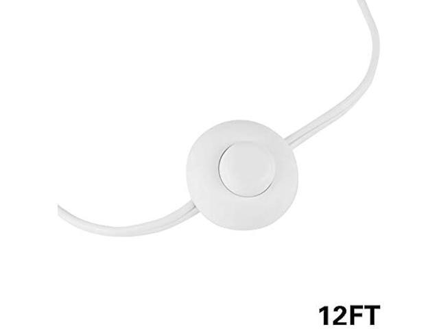 12 Feet Extension Cords, 3 Outlets Power Cord with Hand/Foot Switch, 16AWG 13A/125V/1625W,Safety Twist-Lock, White,2PK