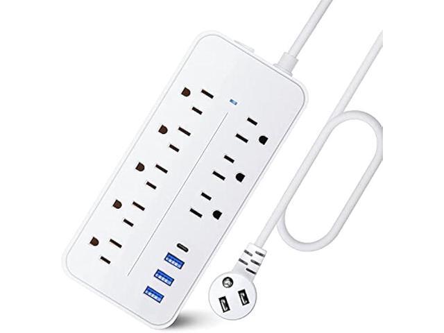 15FT Surge Protector Power Strip Extension Cord with USB C, Asamoom Flat Plug Power Strip with Long Cord, 8 Outlets and 3 USB & 1 USB-C Port, Wall...