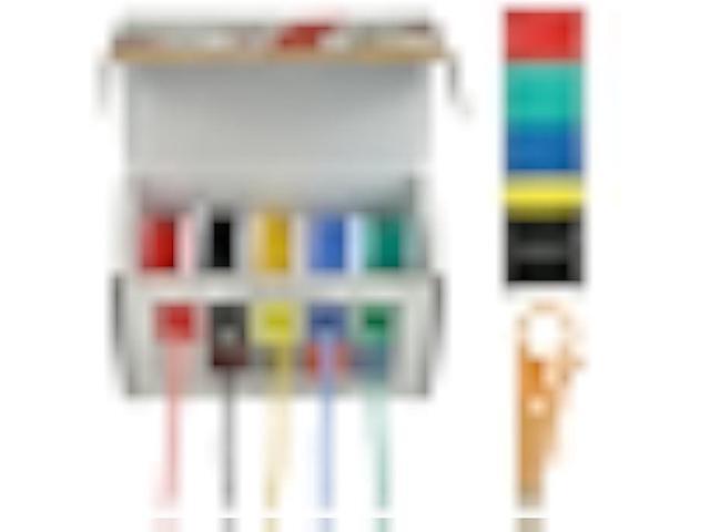 BOJACK 16 AWG Flexible Silicone Wire Electric Wire Hook up Wire Kit 300V Cables with Plus 20 4mm Heat Shrink Tubings and a Mini Wire Stripper(5...