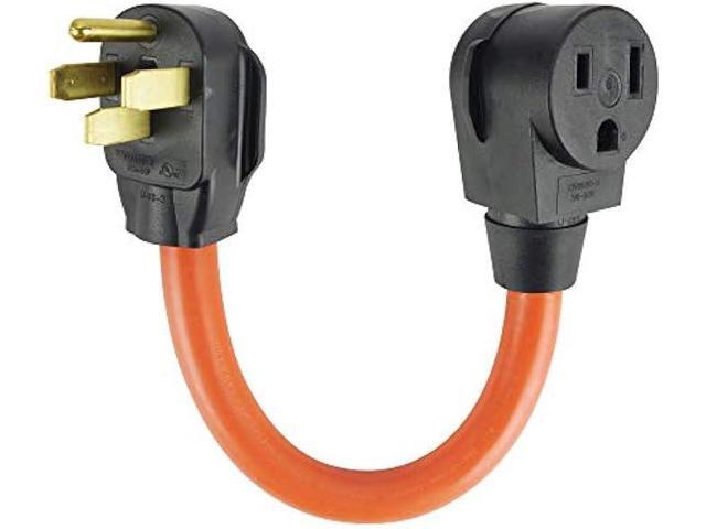 1.5FT NEMA 14-50P to 6-50R Welder Adapter Cord, Heavy Duty 50Amp 250V SJTW 6AWG*3C Generator or RV Converter, The Cable UL Certification,Orange