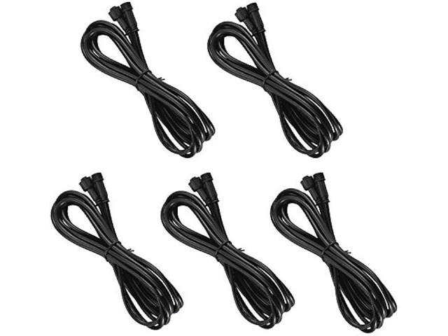 QACA 5PCS 9.84ft 3m Extension Cable Wire Cord with Male and Female 4Pin Connectors at Both Ends for RGB Multi-Color LED Deck Lights