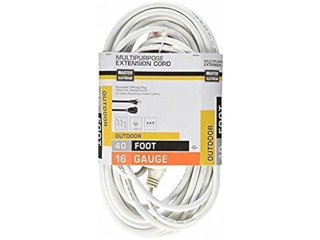 Coleman Cable 02356-01 40-Foot 16/3 Vinyl Landscape Outdoor Extension Cord, White