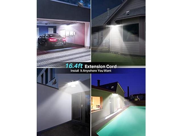 CLAONER Solar Outdoor Lights Motion Sensor 3500LM 288 LED Solar Security Lights with Remote Control IP67 Waterproof 4 Heads Solar Flood Lights with...