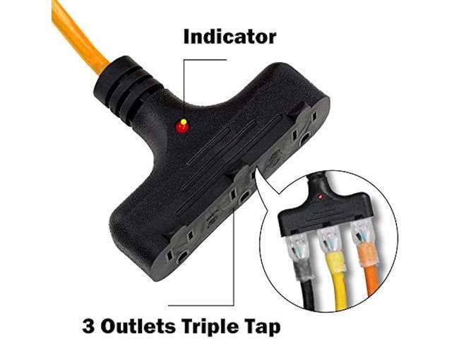EP 30 Ft Retractable Extension Cord Reel, 16/3 SJTW Power Cord with 3 Electrical Outlets, Ceiling or Wall Mount, 10 Amp Circuit Breaker, Metal...
