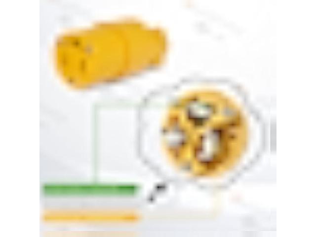 Muelnmey 10PCS Extension Cord Ends Electrical Replacement Connector NEMA 5-15R 15A 125V Yellow Shell 2 Pole 3 Wire Grounding Female Electric...
