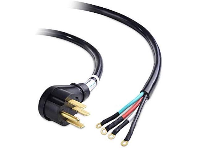 Cable Matters 4 Prong to 4 Wire Range Cord 10 ft, Heavy Duty 6/8 AWG 50 Amp Cord (NEMA 14-50P to 4-Wire)
