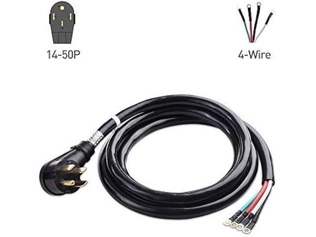 Cable Matters 4 Prong to 4 Wire Range Cord 10 ft, Heavy Duty 6/8 AWG 50 Amp Cord (NEMA 14-50P to 4-Wire)