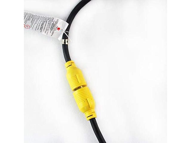 PLIS Rubber 25FT Heavy Duty Generator Locking Power Cord NEMA L6-30P/L6-30R,3X10 Gauge SJOOW Rubber Cable 250V 30Amp 7500 Watts Black Generator...