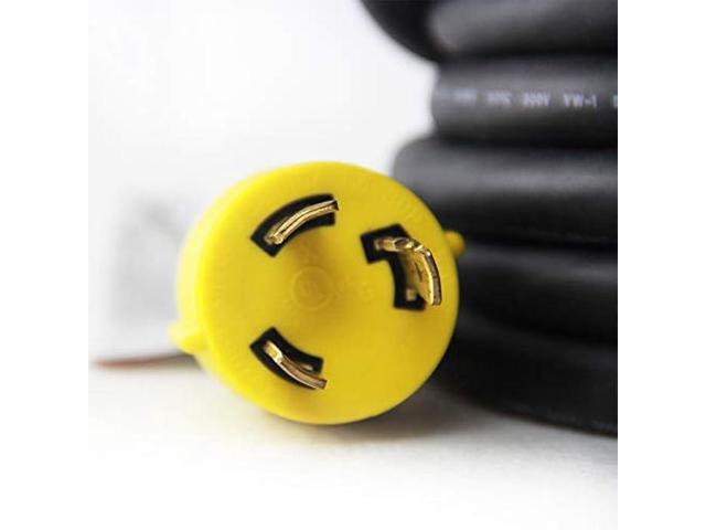 PLIS Rubber 25FT Heavy Duty Generator Locking Power Cord NEMA L6-30P/L6-30R,3X10 Gauge SJOOW Rubber Cable 250V 30Amp 7500 Watts Black Generator...