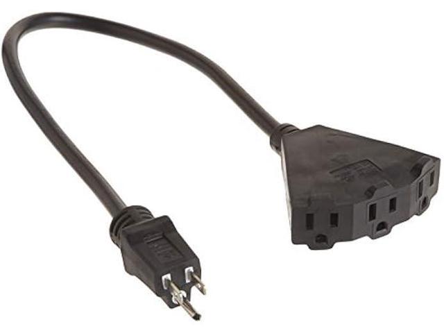 Stanley 30669 Pro Block 2 Grounded 3-Outlet Outdoor Extension Cord, 2-Feet, Black